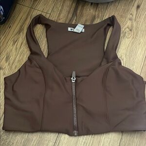 Forever 21 Brown Zippered Crop Tank